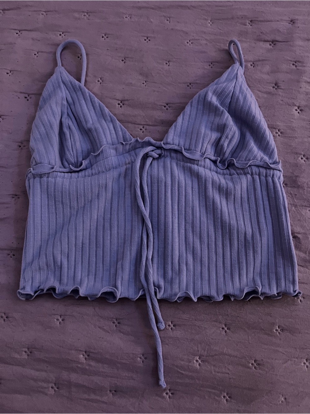 Forever 21 Lavender Ribbed Drawstring Cami